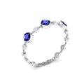 Blue Sapphire 925 Silver Chain Tennis Bracelet