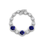 Blue Sapphire 925 Silver Chain Tennis Bracelet