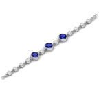 Blue Sapphire 925 Silver Chain Tennis Bracelet