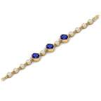 Gold Plated Blue Sapphire Chain Tennis Bracelet