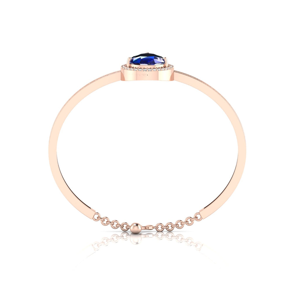 Teardrop Blue Sapphire Rose Gold Plated Bracelet