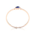 Teardrop Blue Sapphire Rose Gold Plated Bracelet