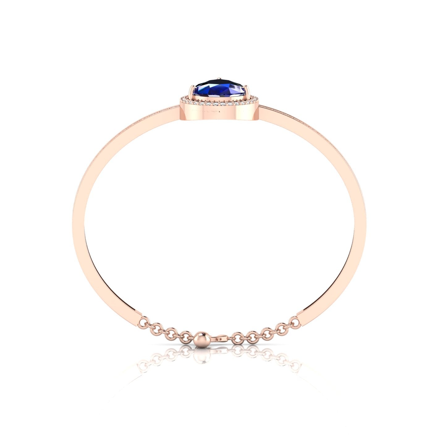 Teardrop Blue Sapphire Rose Gold Plated Bracelet