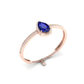 Teardrop Blue Sapphire Rose Gold Plated Bracelet