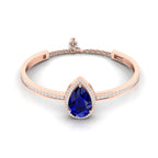 Teardrop Blue Sapphire Rose Gold Plated Bracelet