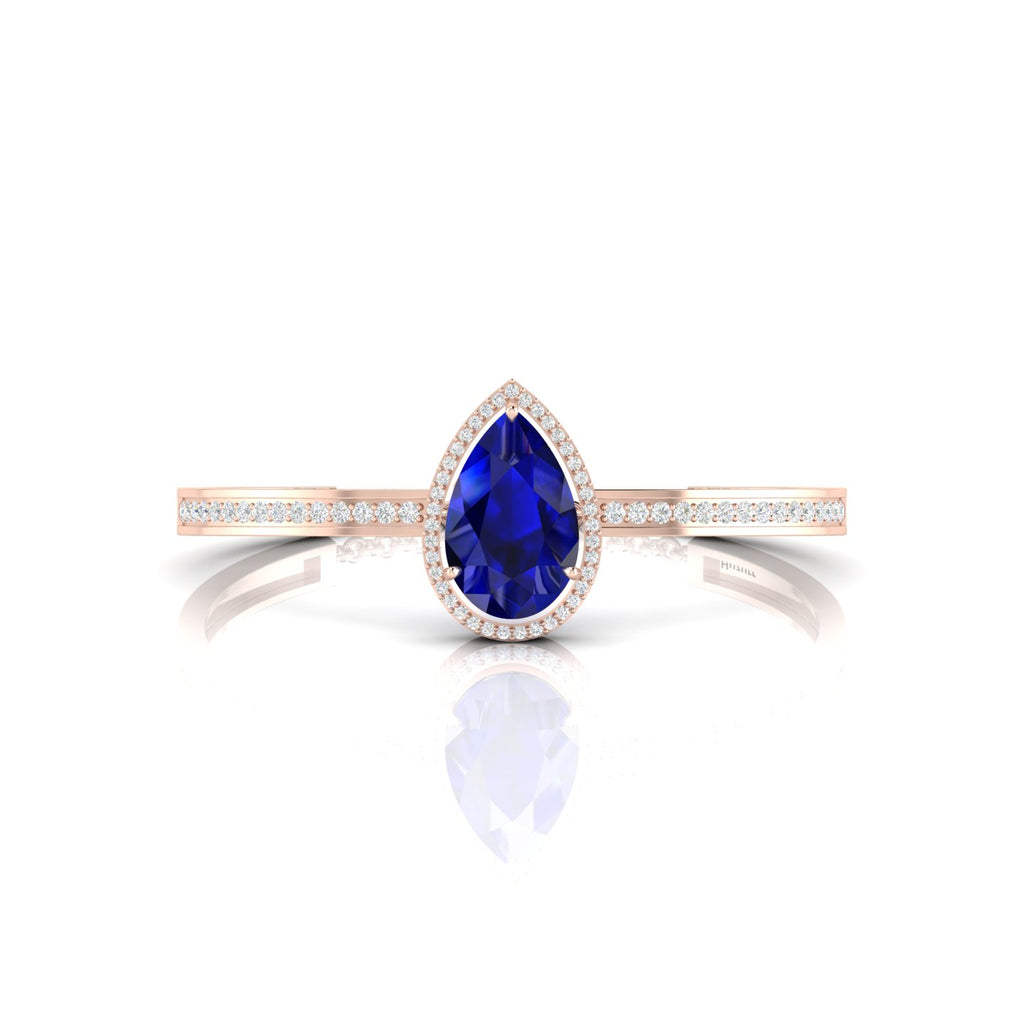 Teardrop Blue Sapphire Rose Gold Plated Bracelet