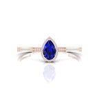 Teardrop Blue Sapphire Rose Gold Plated Bracelet