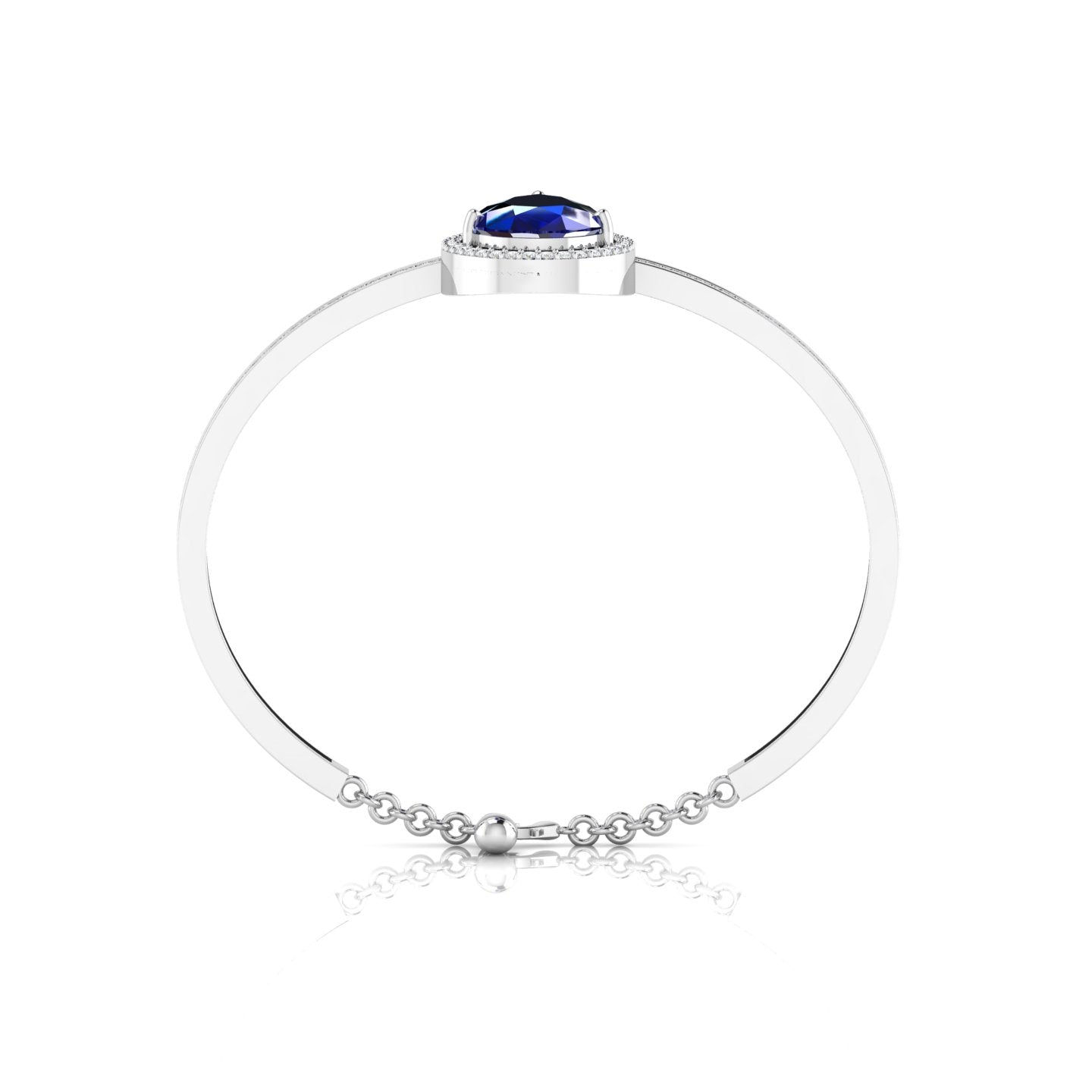 Sterling Silver Blue Sapphire Teardrop Bracelet