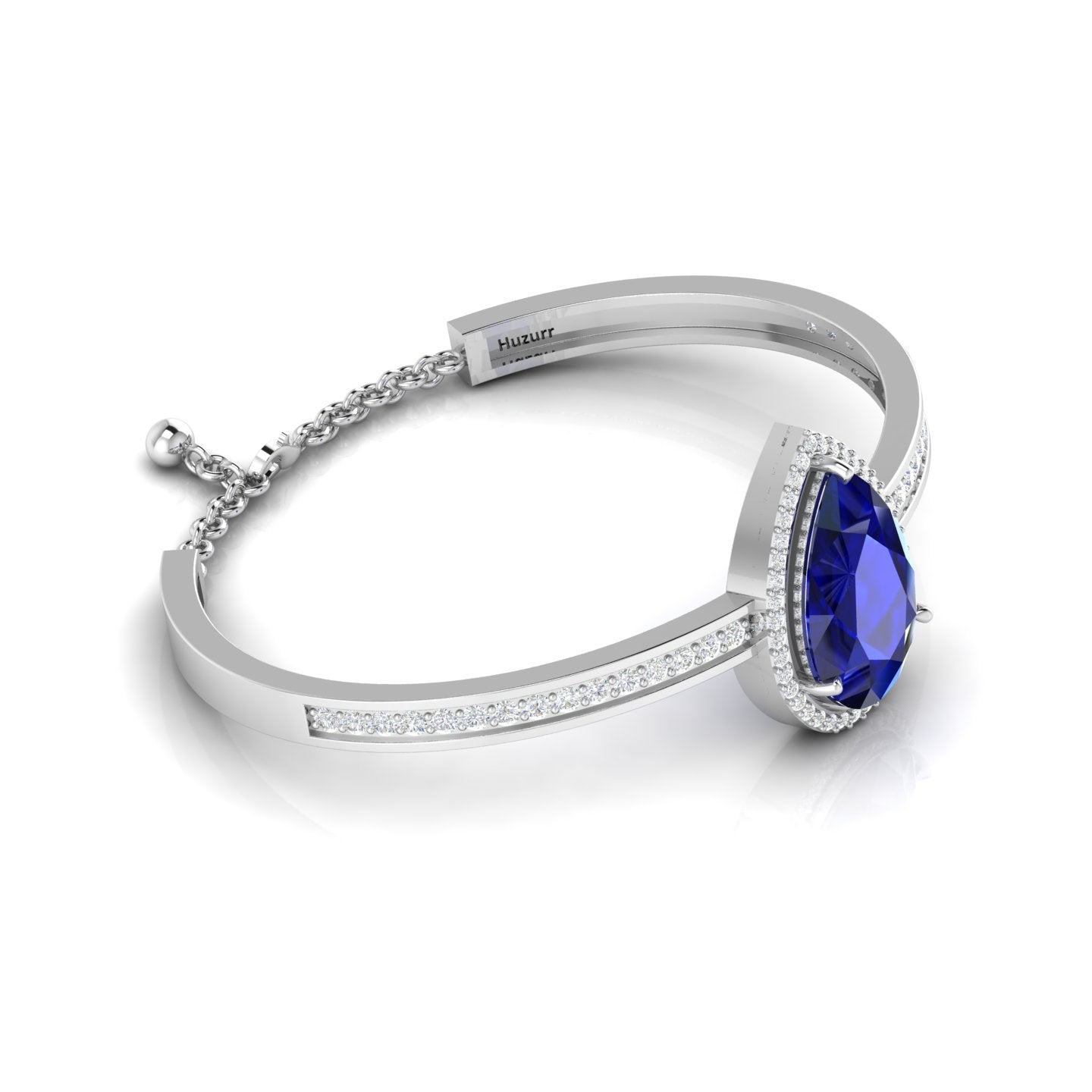 Sterling Silver Blue Sapphire Teardrop Bracelet