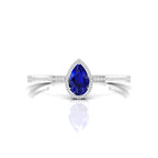 Sterling Silver Blue Sapphire Teardrop Bracelet