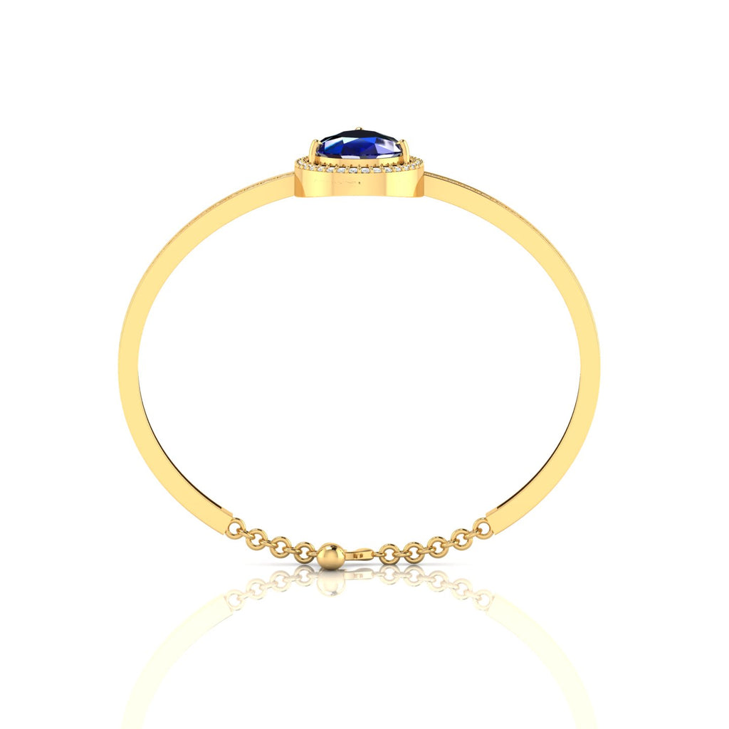Blue Sapphire Gold Plated Teardrop Bracelet