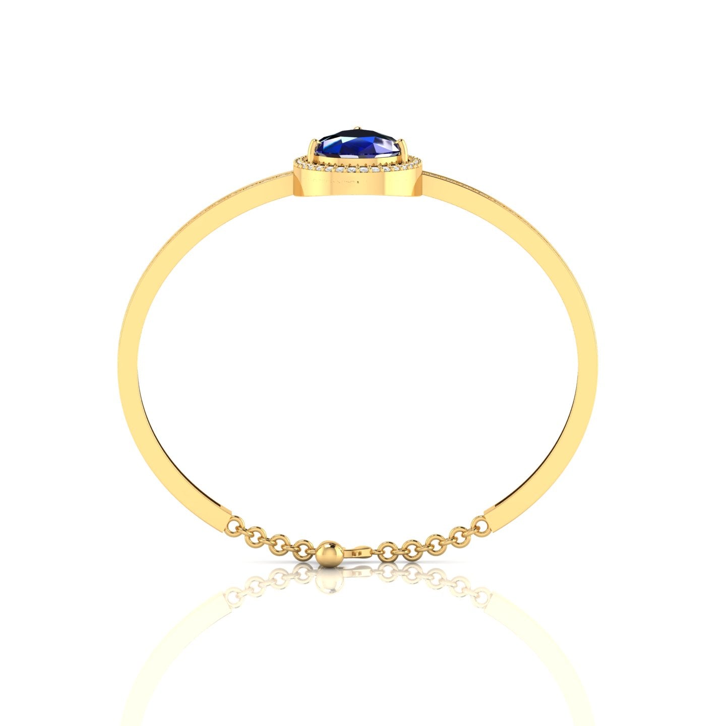 Blue Sapphire Gold Plated Teardrop Bracelet