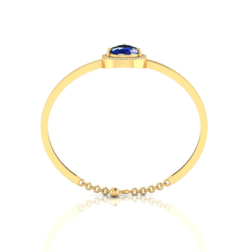 Blue Sapphire Gold Plated Teardrop Bracelet