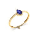 Blue Sapphire Gold Plated Teardrop Bracelet