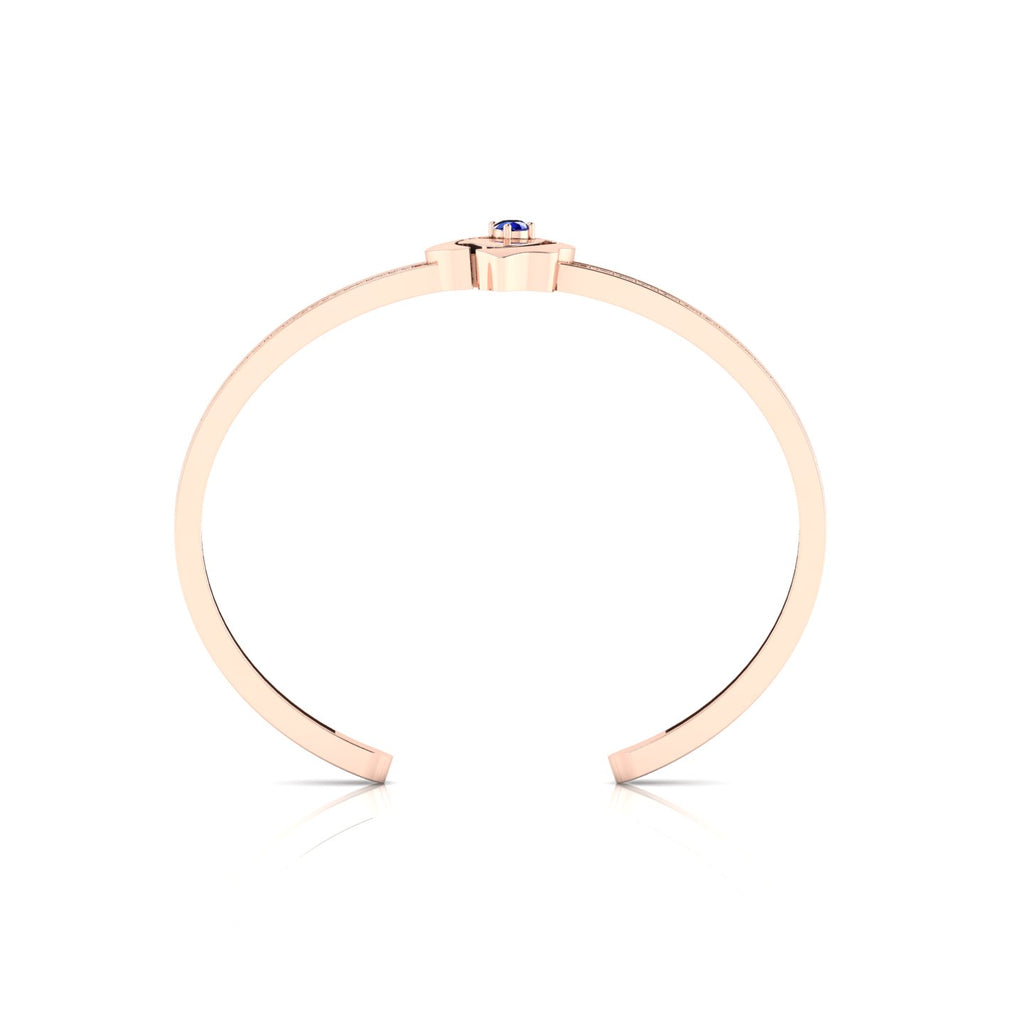 Rose Gold Plated Blue Sapphire Rose Flower Bracelet