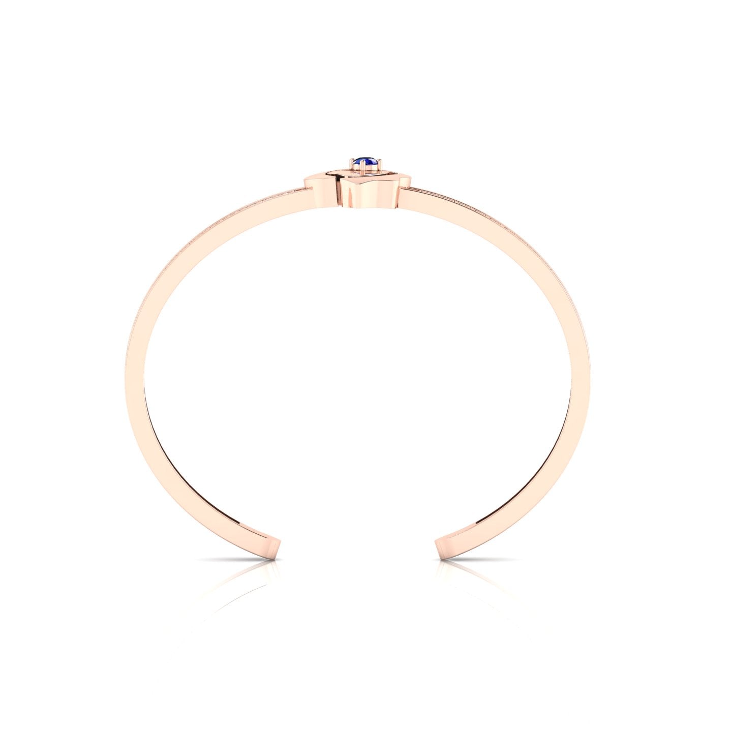 Rose Gold Plated Blue Sapphire Rose Flower Bracelet