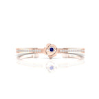 Rose Gold Plated Blue Sapphire Rose Flower Bracelet