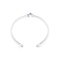 Blue Sapphire Silver Rose Flower Bracelet