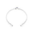 Blue Sapphire Silver Rose Flower Bracelet