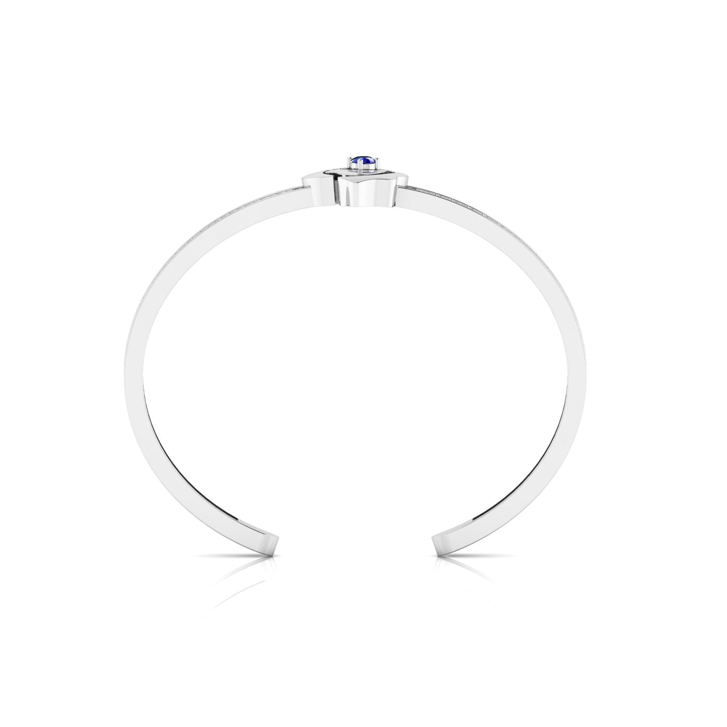 Blue Sapphire Silver Rose Flower Bracelet
