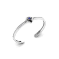 Blue Sapphire Silver Rose Flower Bracelet