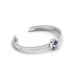 Blue Sapphire Silver Rose Flower Bracelet