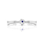 Blue Sapphire Silver Rose Flower Bracelet