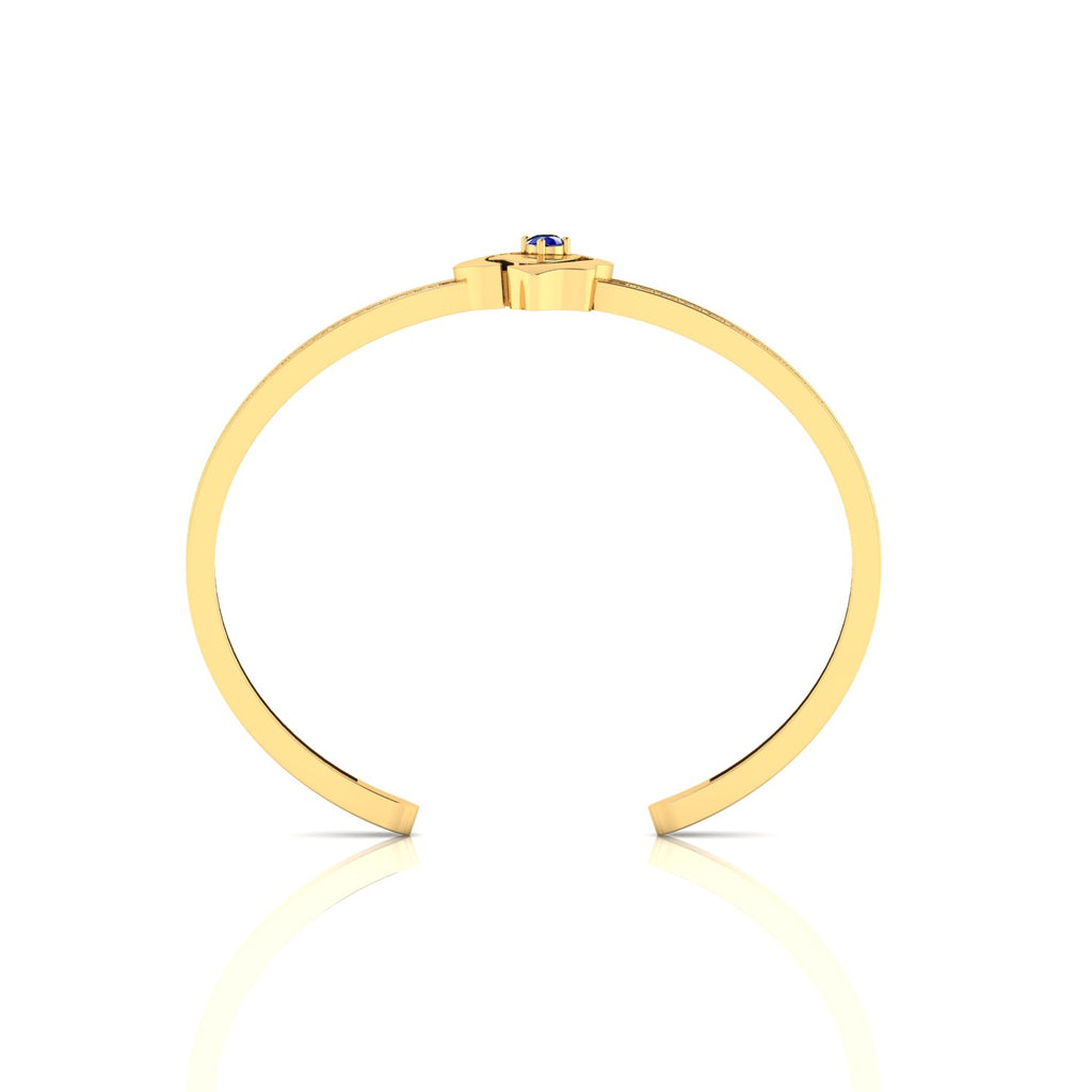 Rose Flower Blue Sapphire Gold Plated Bracelet