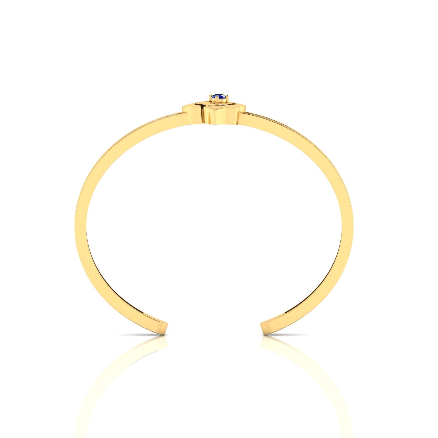Rose Flower Blue Sapphire Gold Plated Bracelet