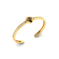 Rose Flower Blue Sapphire Gold Plated Bracelet
