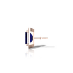 Rose Gold Plated Blue Square Halo Diamond Earrings