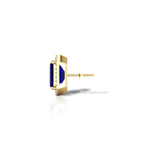 Blue Square Halo Diamond Earrings