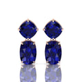 Rose Gold Plated Blue Drop Dangle Earrings For Her