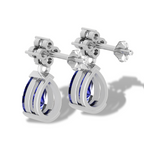 Pear Blue Drop Silver Earring