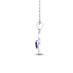 Silver Heart Bonding Blue Sapphire Pendant - View 5