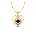 Blue Heart Bonding Gold Plated Pendant