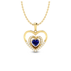 Blue Heart Bonding Gold Plated Pendant - View 1