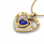 Blue Heart Bonding Gold Plated Pendant - View 2