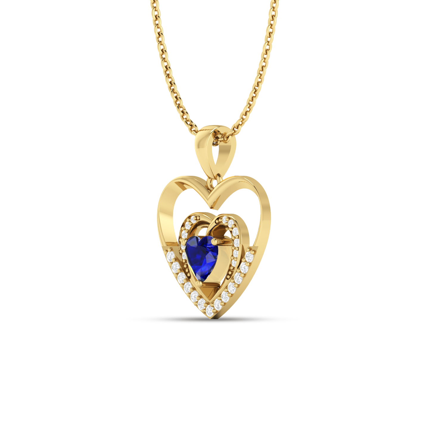 Blue Heart Bonding Gold Plated Pendant - View 4