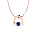 Blue Sapphire Rose Gold Plated Pendant