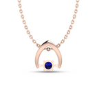 Blue Sapphire Rose Gold Plated Pendant - View 5