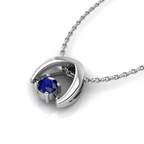 925 Silver Sparkling Round Blue Pendant - View 1