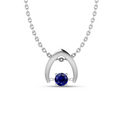 925 Silver Sparkling Round Blue Pendant