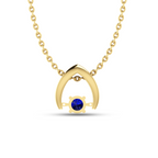 Sparkling Round Blue Sapphire Wishbone Pendant - View 5