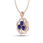 Rose Gold Plated Blue Sparkling Galaxy Necklace - View 4