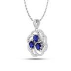 925 Silver Blue Sparkling Galaxy Necklace - View 4