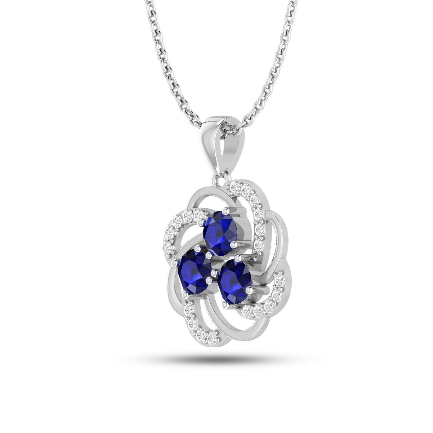 925 Silver Blue Sparkling Galaxy Necklace - View 4