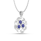 925 Silver Blue Sparkling Galaxy Necklace - View 5