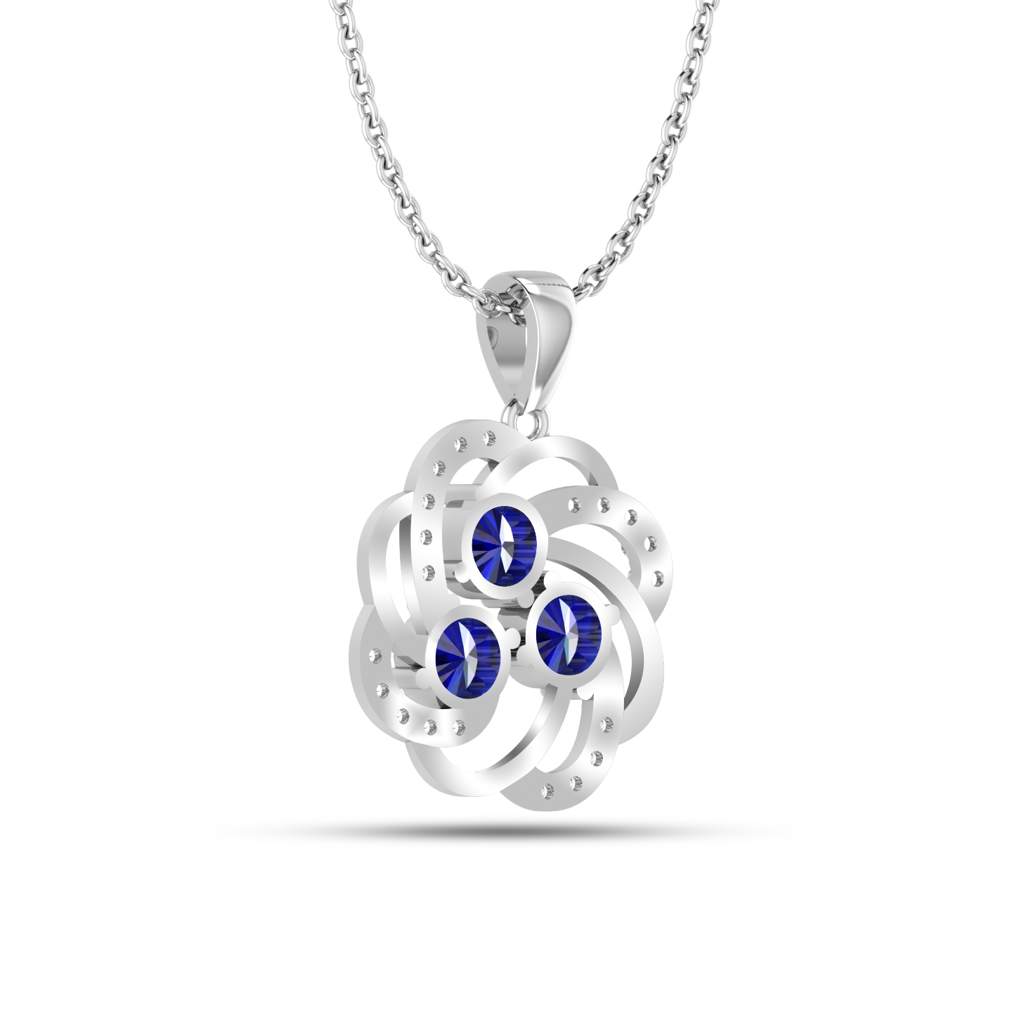 925 Silver Blue Sparkling Galaxy Necklace - View 5