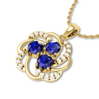 Blue Sparkling Galaxy Gold Plated Necklace - View 1